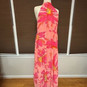 Trina Turk Vibrant Pink and Orange Maxi Dress